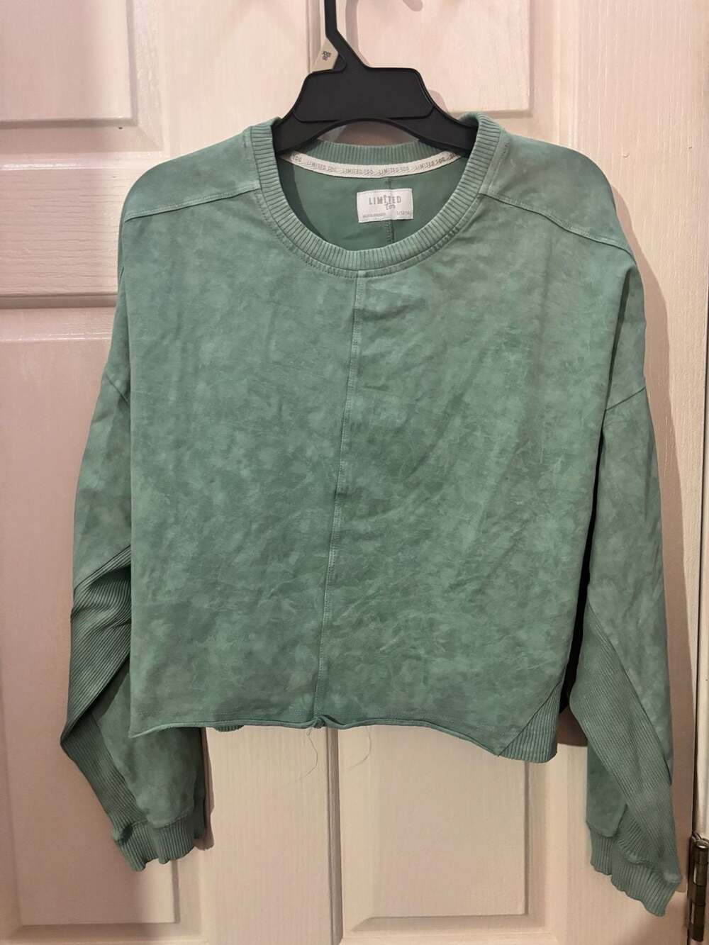 Limited Too Sweatshirt Size L 12/14 Green Mineral Wash